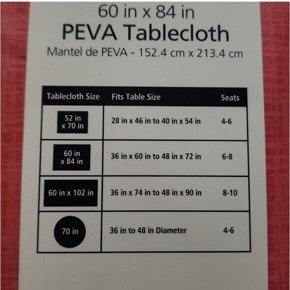 Tablecloth by Mainstay color Coral 70in round - Picture 2 of 3